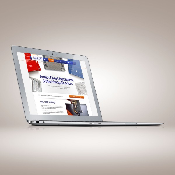 Falcon Precision’s new website viewed on a laptop