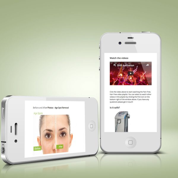 Demonstrating the responsive design on mobile phones