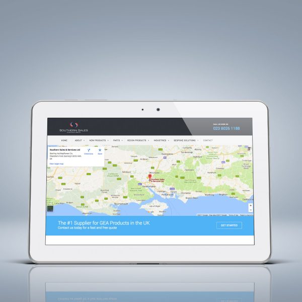 Southern Sales – industrial Website Tablet View